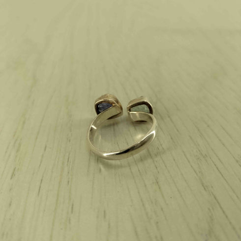 silver925刻印 アクアマリン タンザナイト リング レディース